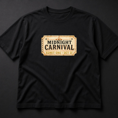 Midnight Carnival Ticket Tee, Vintage Admit One Halloween Shirt