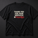 Thank You For Your Service Tee — Veterans Day Stripe Ribbon Shirt - black ad mockup