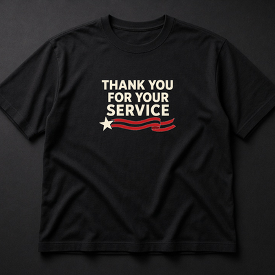 Thank You For Your Service Tee — Veterans Day Stripe Ribbon Shirt
