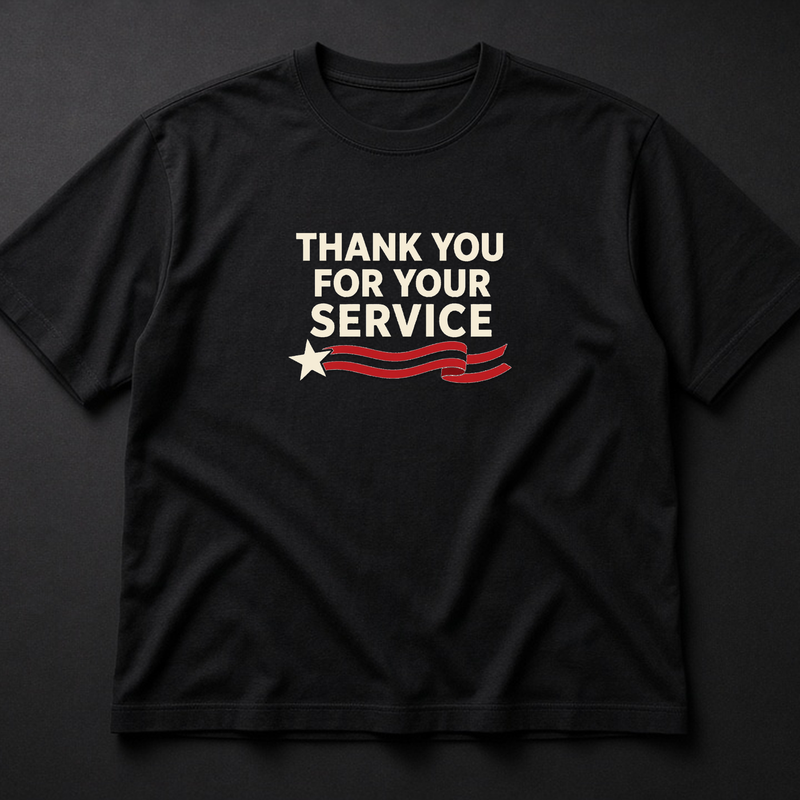 Thank You For Your Service Tee — Veterans Day Stripe Ribbon Shirt