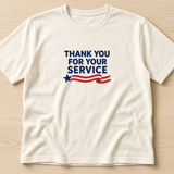 Thank You For Your Service Tee — Veterans Day Stripe Ribbon Shirt - cream ad mockup